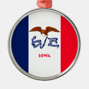 Ornement Métallique Drapeau d'État Iowa