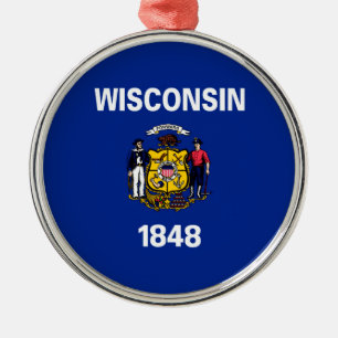 Ornement Métallique Drapeau du Wisconsin