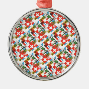 Ornement Métallique Drapeaux cantonial suisses