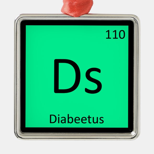 Ornement Métallique Ds - Diabeetus Mème Chimie Tableau Périodique (Devant)