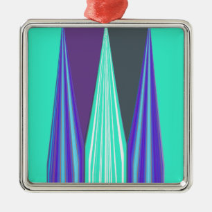 Ornement Métallique Edgy Blue Purple Cyan Chevron Art Imprimer