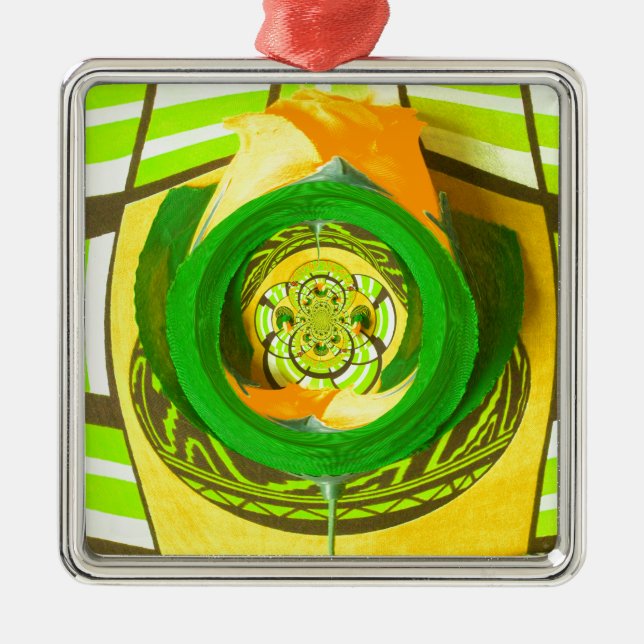 Ornement Métallique Elégance d'or : Beau art rose jaune africain (Devant)