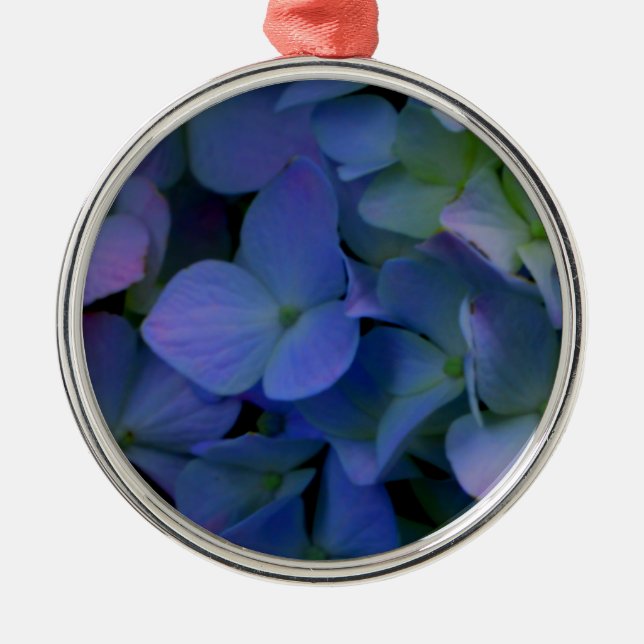 Ornement Métallique Élégant bleu pourpre bleu pourpre floral (Devant)