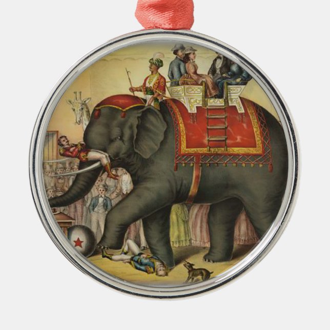 Ornement Métallique éléphant de exécution ancien (Devant)