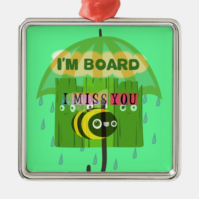 Ornement Métallique En gros, tu me manques (Devant)