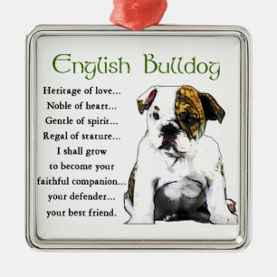Ornement Métallique English Bulldog Heritage of Love
