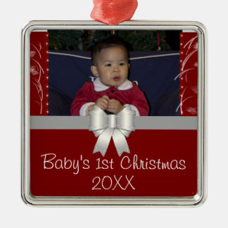 Ornement Métallique Ęr Noël du bébé