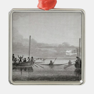 Ornement Métallique Eskimaux venant vers des bateaux dans Shoalwater