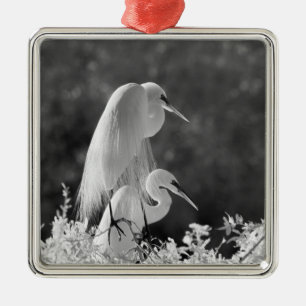 Ornement Métallique États-Unis, Floride, Grande Aigrette (Ardea alba)