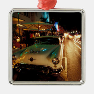 Ornement Métallique États-Unis, Floride, Miami, South Beach la nuit. 2