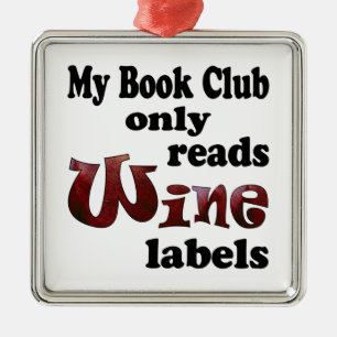 Ornement Métallique Étiquettes de vin de club de lecture