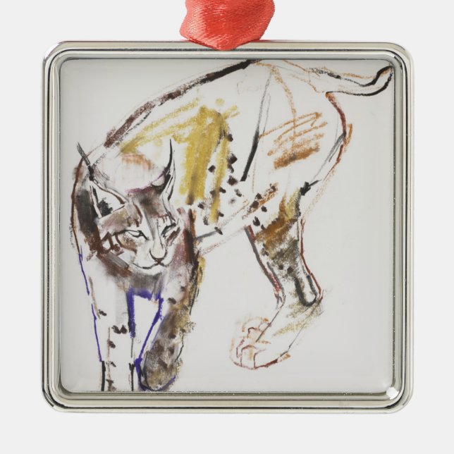 Ornement Métallique Européen Lynx (Devant)