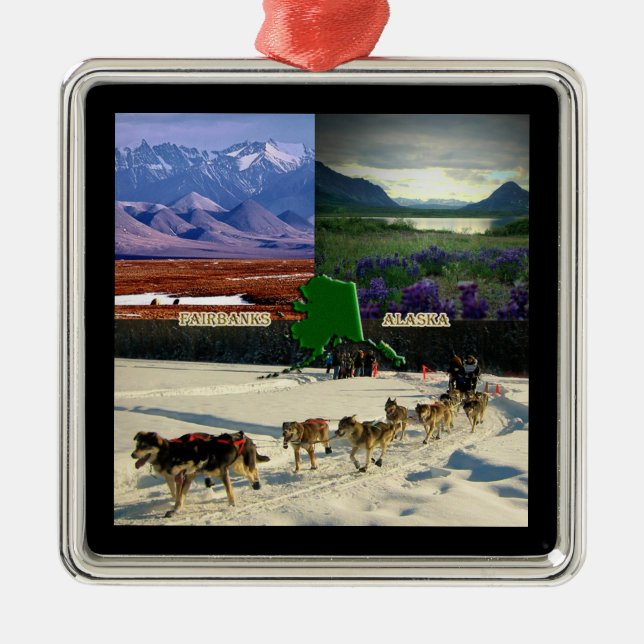 Ornement Métallique Fairbanks, Alaska Collage (Devant)