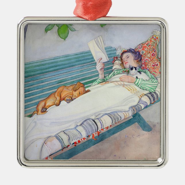 Ornement Métallique Femme se trouvant sur un banc, 1913 (Devant)