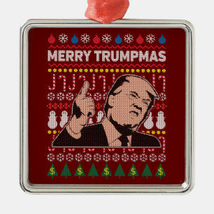 Ornement Métallique Fête de Donald Trump Merry Trumpmas