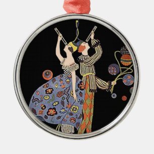 Ornement Métallique Fête de vacances vintage d'art déco de Nouveau