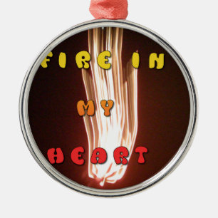 Ornement Métallique Feu dans mon coeur feux d'artifice lumineux Hakuna