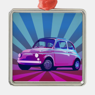 Ornement Métallique Fiat 500 Coloré