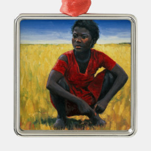 Ornement Métallique Fille en rouge 1992