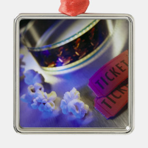 Ornement Métallique Film, maïs éclaté et billets de salle de cinéma