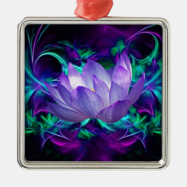 Ornement Métallique Fleur de lotus pourpre et sa signification (Devant)