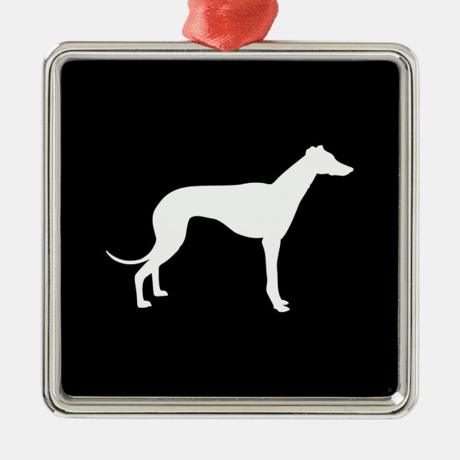 Ornement Métallique Forme noir et blanc de Greyhound (Devant)