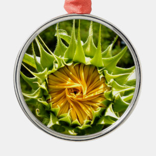 Ornement Métallique Fun jaune floral tournesol