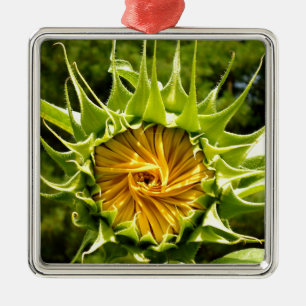 Ornement Métallique Fun jaune floral tournesol