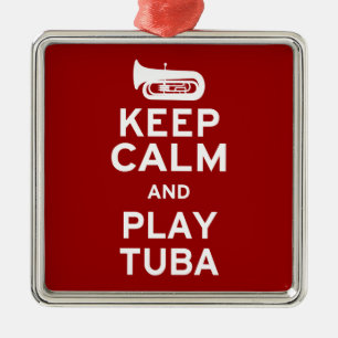 Ornement Métallique Gardez le tuba de calme et de jeu