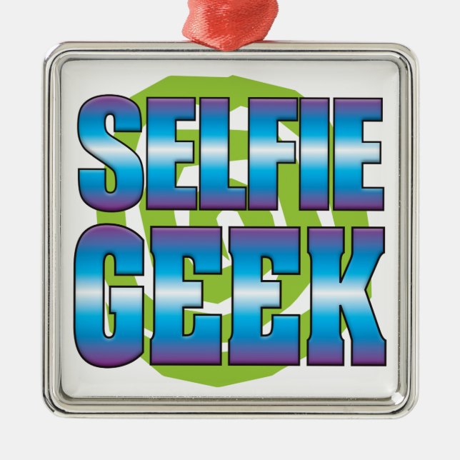 Ornement Métallique Geek v3 de Selfie (Devant)
