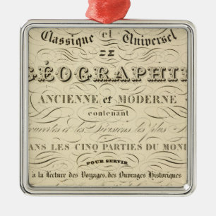 Ornement Métallique Géographie classique et universelle d'atlas de