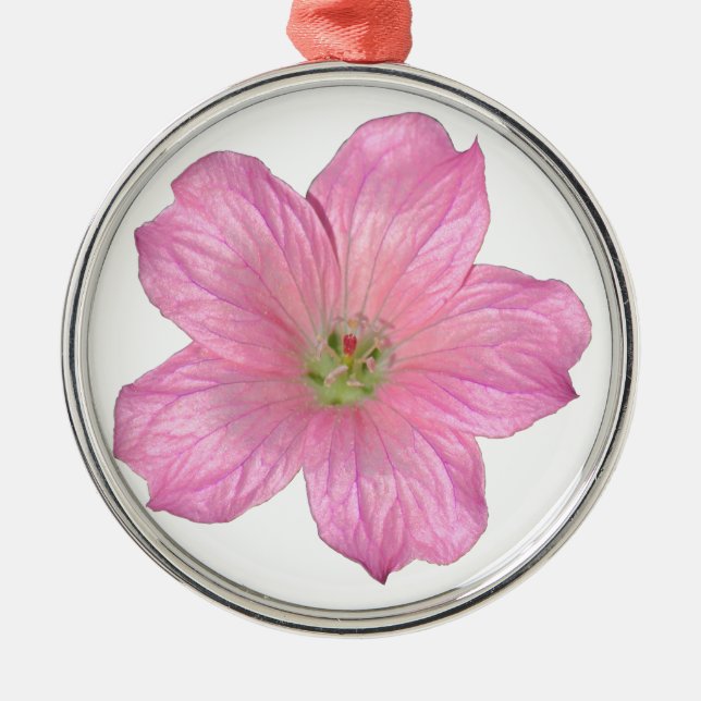 Ornement Métallique Géranium rose (Devant)