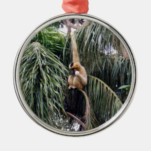 Ornement Métallique Gibbon Monkey Juste Accroché Autour,