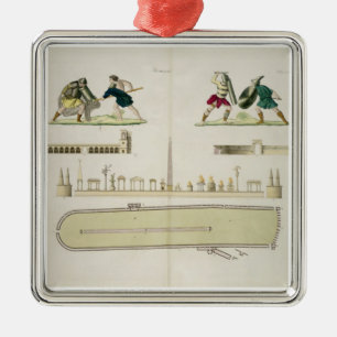 Ornement Métallique Gladiateurs et un plan du cirque de Caracalla,