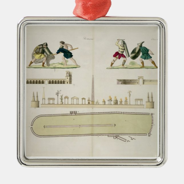 Ornement Métallique Gladiateurs et un plan du cirque de Caracalla, (Devant)