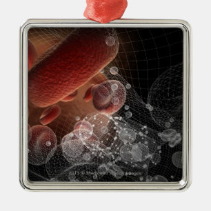 Ornement Métallique Globules rouges dans le wireframe