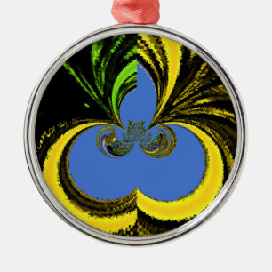 Ornement Métallique Gold Blue