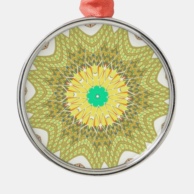 Ornement Métallique gOLDEN JAUNE motif tribal d'origine africaine (Devant)