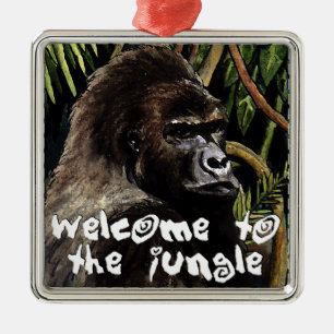 Ornement Métallique gorilla welcome to the jungle