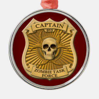 Ornement Métallique Groupe de travail de zombi - capitaine Badge