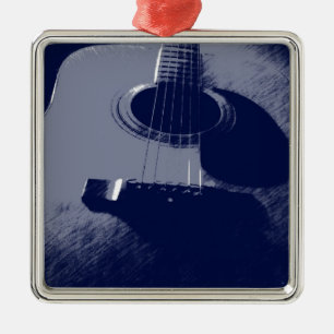 Ornement Métallique Guitare bleue