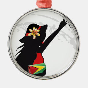 Ornement Métallique Guyana Girl Christmas Ornament
