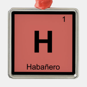 Ornement Métallique H - Chimie du Piment Habanero Tableau Périodique