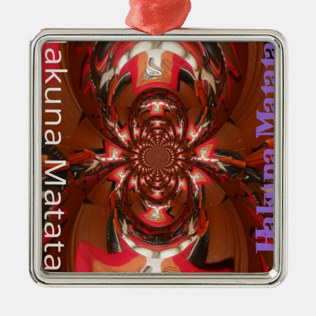 Ornement Métallique Hakuna Matata Halloween Masque Kaleidoscope Abstra (Devant)