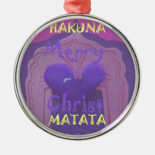 Ornement Métallique Hakuna Matata Merry Christmas Love Design.jpg