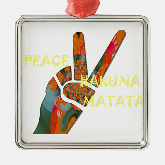 Ornement Métallique Hakuna Matata Paix (Devant)