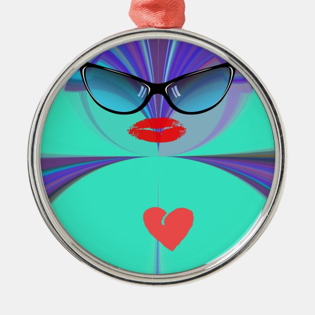 Ornement Métallique Heart Selfie (Devant)