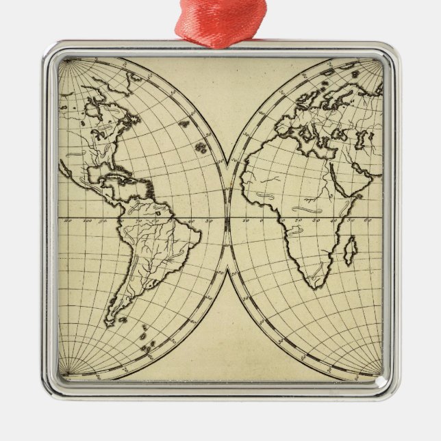 Ornement Métallique Hémisphère de double d'ensemble du monde (Devant)