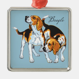 Ornement Métallique Hound beagle
