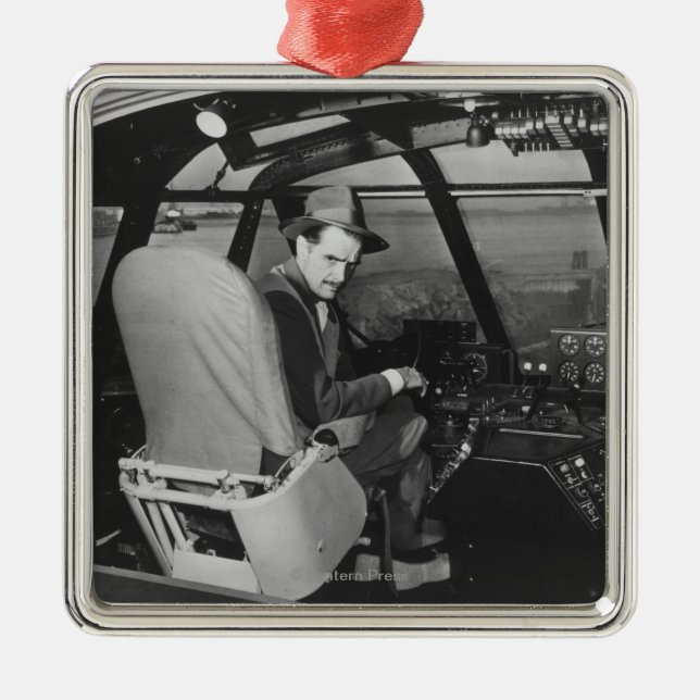 Ornement Métallique Howard Hughes dans l'avion en bois d'oie (Devant)